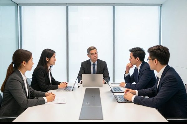 Team meeting in a conference room
